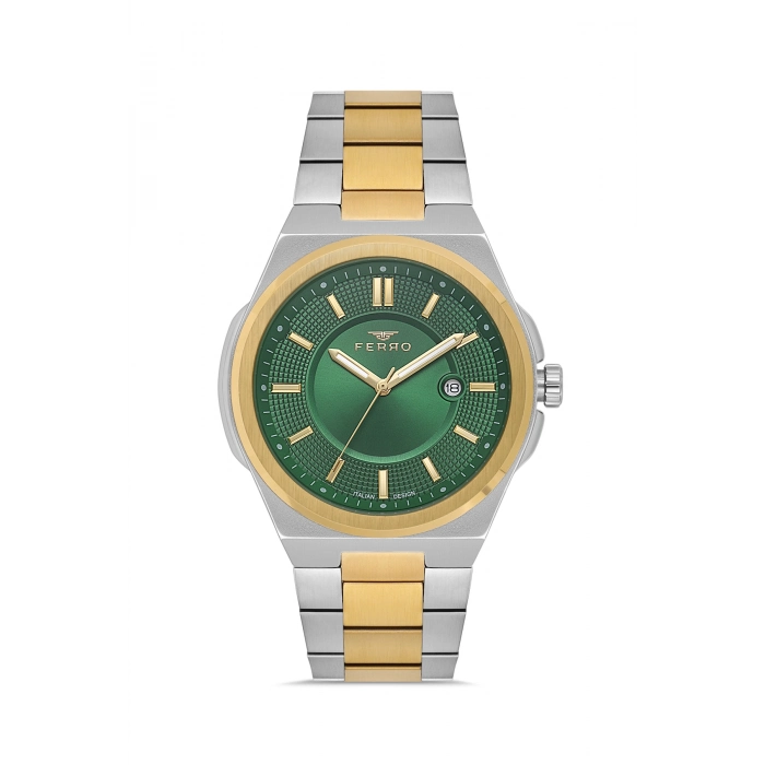 Ferro Sarı ve Gümüş Çelik Kordon Erkek Kol Saati F11479AWT-D6 3 ATM Su Geçirmez 2 Yıl Garantili