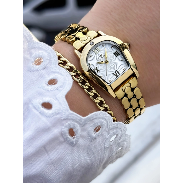 Ferro Sarı Çelik Kordon Kadın Kol Saati FM88282A-B2 2 Yıl Garantili 3 ATM Su Geçirmez Hediye Paketli