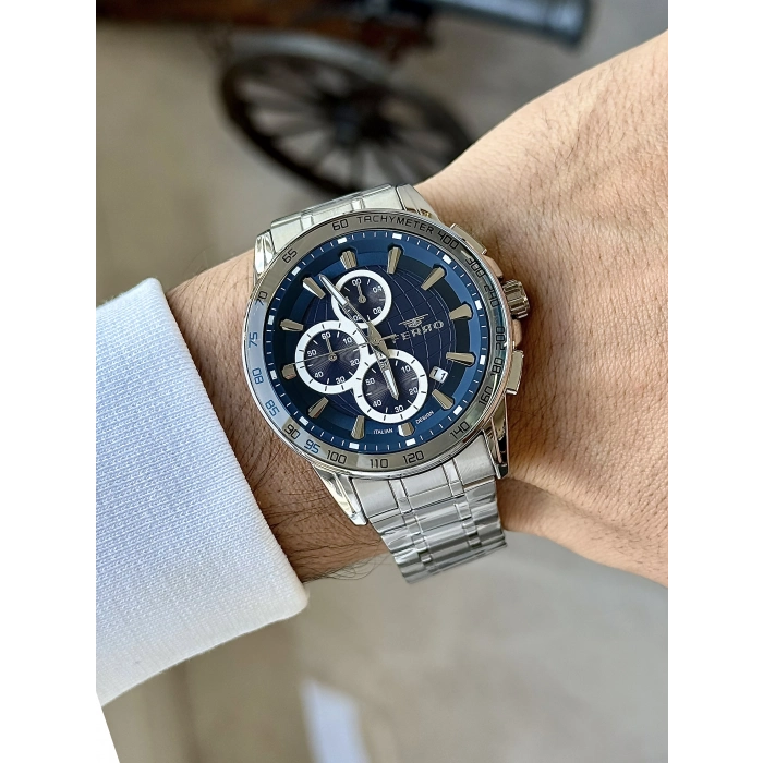 Ferro Gümüş Çelik Kordon Erkek Kol Saati FM43023AWT-A3 Tüm Fonksiyonlar Aktif 3ATM Su Geçirmez