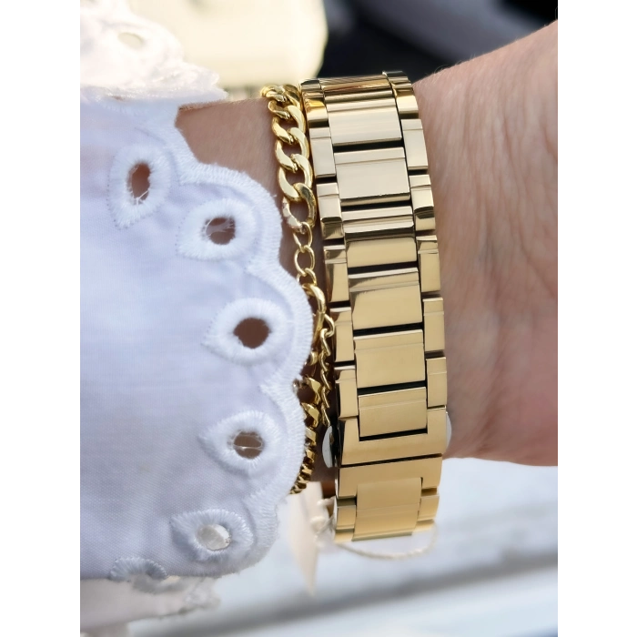 Ferro Sarı Çelik Kordon Kadın Kol Saati FL43028A-B 3ATM Su Geçirmez 2 Yıl Garantili HediyePaketli