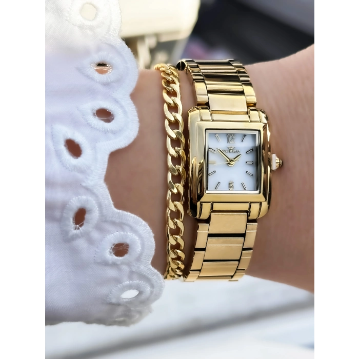 Ferro Sarı Çelik Kordon Kadın Kol Saati FL43028A-B 3ATM Su Geçirmez 2 Yıl Garantili HediyePaketli