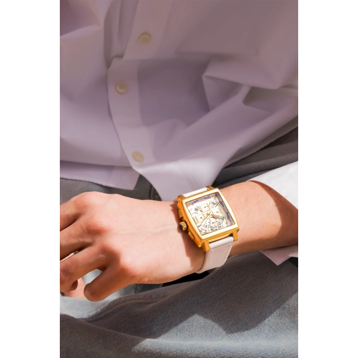 Ferro Beyaz Silikon Kordon Erkek Kol Saati FM11553DWT-D Fonksiyonları Aktif 3 ATM Su Geçirmez