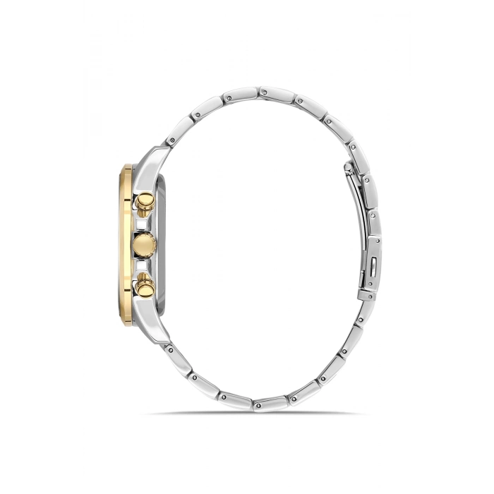 Ferro Sarı ve Gümüş Çelik Kordon Erkek Kol Saati FM11533A-D6 Fonksiyonları Aktif 3ATM Su Geçirmez