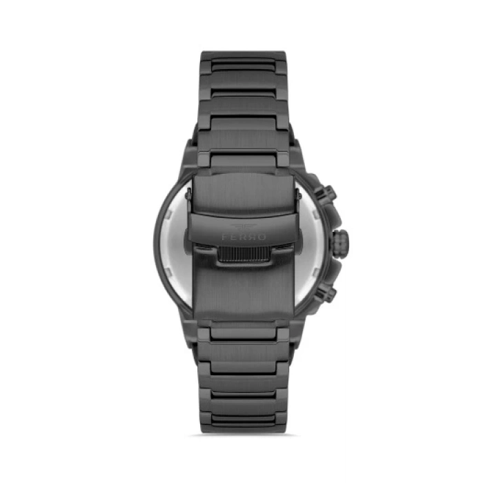 Ferro Gri Çelik Kordon Erkek Kol Saati FM40123A-V Tüm Fonksiyonlar Aktif 3 ATM Su Geçirmez