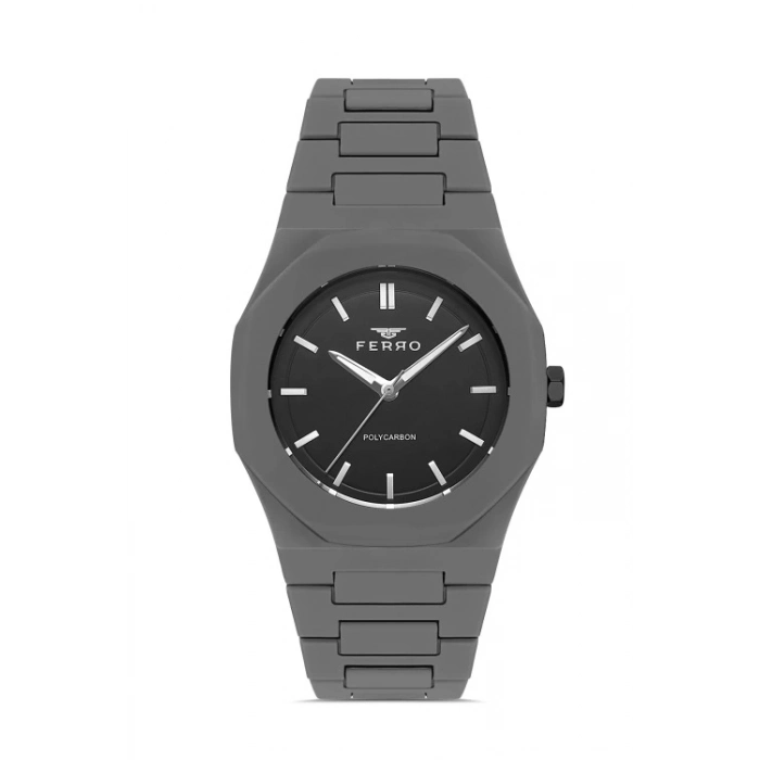 Ferro Gri Silikon Kordon Erkek Kol Saati F11400D-45G 3 ATM Su Geçirmez 2 Yıl Garantili HediyePaketli