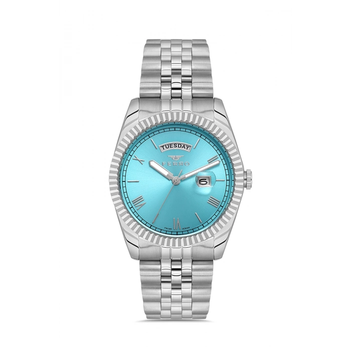 Ferro Gümüş Çelik Kordon Erkek Kol Saati F11130A-A15 3ATM Su Geçirmez 2 Yıl Garantili  HediyePaketli