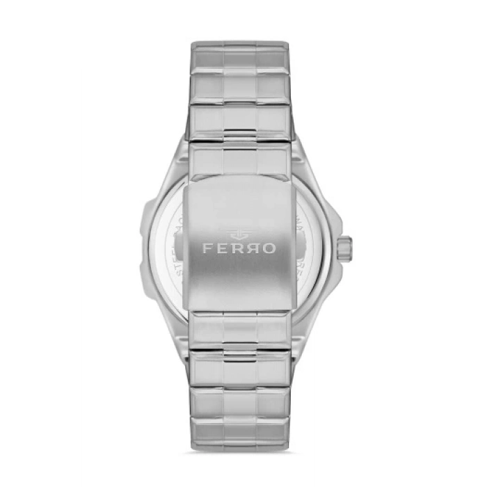 Ferro Gümüş Çelik Kordon Erkek Kol Saati F11357A-A 3ATM Su Geçirmez 2 Yıl Garantili Hediye Paketli