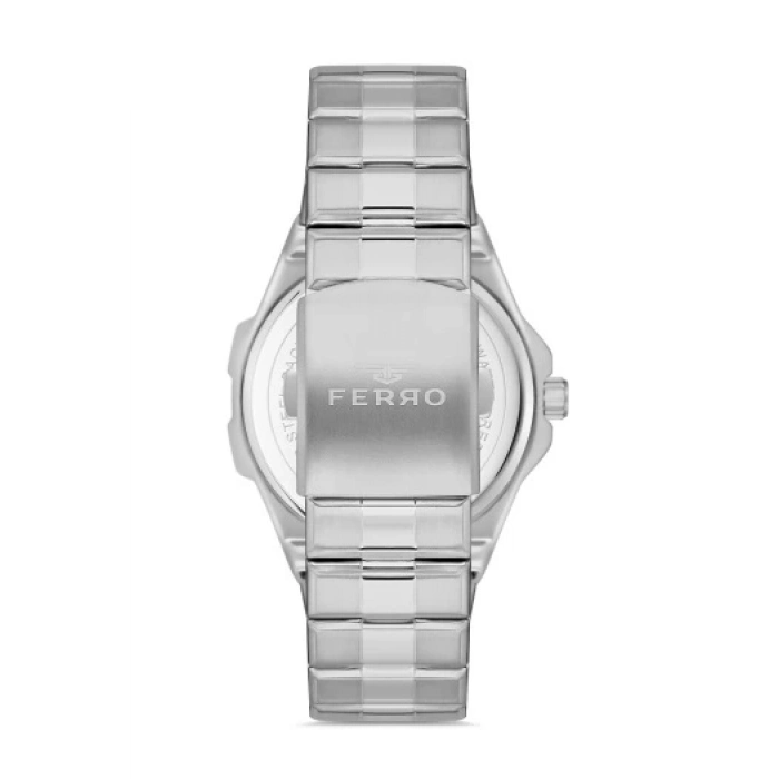 Ferro Gümüş Çelik Kordon Erkek Kol Saati F11357A-A2 3ATM Su Geçirmez 2 Yıl Garantili Hediye Paketli