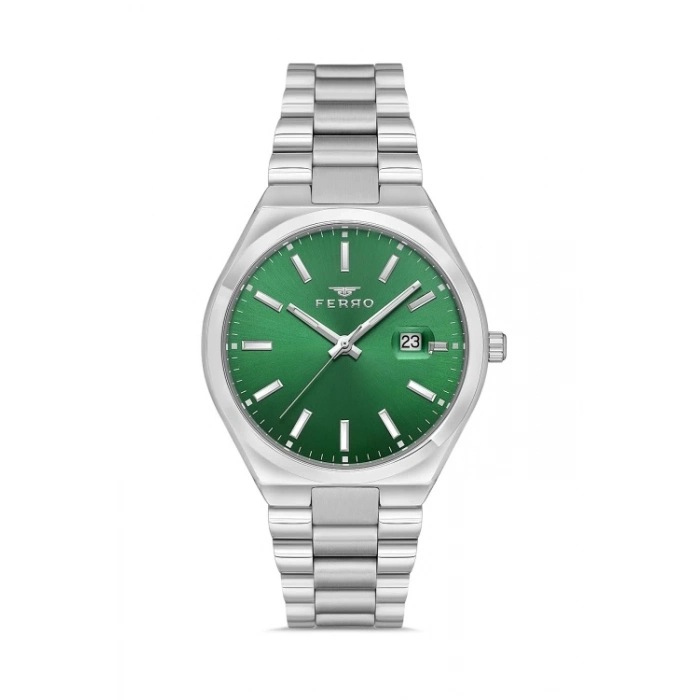 Ferro Gümüş Çelik Kordon Erkek Kol Saati F11386A-A6 3 ATM Su Geçirmez 2 Yıl Garantili Hediye Paketli