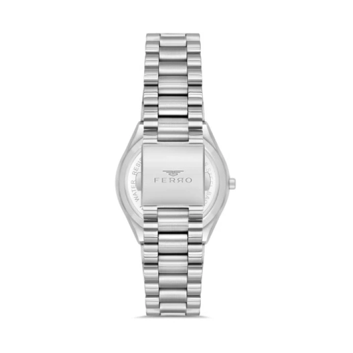 Ferro Gümüş Çelik Kordon Erkek Kol Saati F11386A-A6 3 ATM Su Geçirmez 2 Yıl Garantili Hediye Paketli