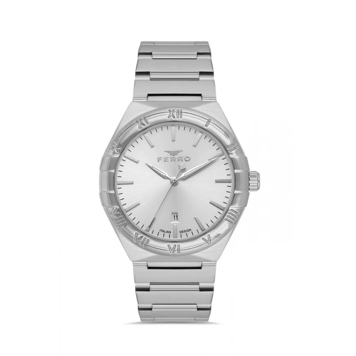 Ferro Gümüş Çelik Kordon Erkek Kol Saati F11471A-A