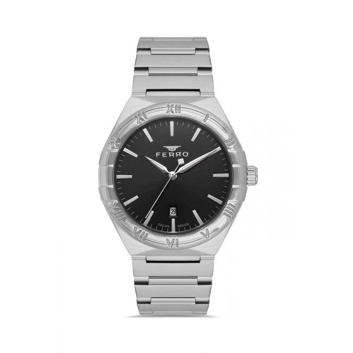Ferro Gümüş Çelik Kordon Erkek Kol Saati F11471A-A2 3 ATM Su Geçirmez 2 Yıl Garantili Hediye Paketli