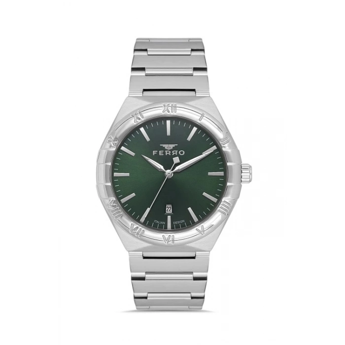 Ferro Gümüş Çelik Kordon Erkek Kol Saati F11471A-A6 3 ATM Su Geçirmez 2 Yıl Garantili Hediye Paketli