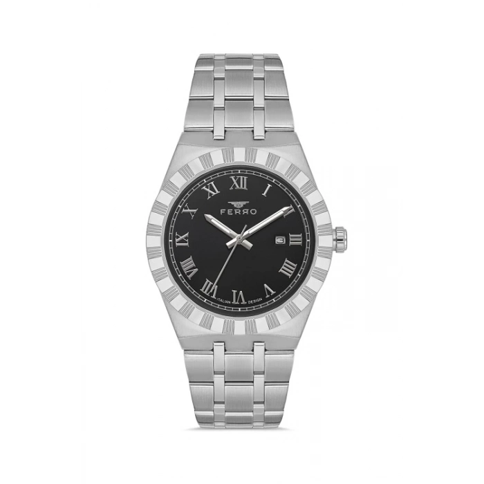 Ferro Gümüş Çelik Kordon Erkek Kol Saati F11474A-A2 3 ATM Su Geçirmez 2 Yıl Garantili Hediye Paketli