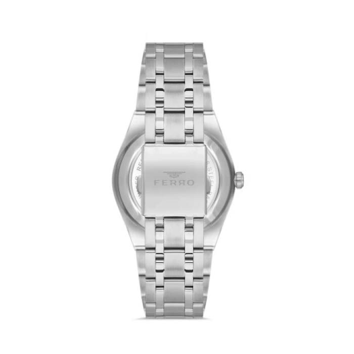 Ferro Gümüş Çelik Kordon Erkek Kol Saati F11474A-A2 3 ATM Su Geçirmez 2 Yıl Garantili Hediye Paketli