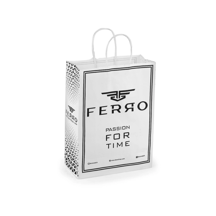 Ferro Gümüş Çelik Kordon Erkek Kol Saati F11474A-A2 3 ATM Su Geçirmez 2 Yıl Garantili Hediye Paketli