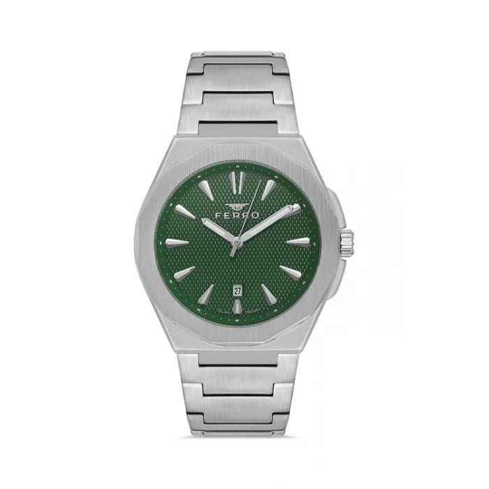 Ferro Gümüş Çelik Kordon Erkek Kol Saati F11498AWT-A6 3ATM Su Geçirmez 2 Yıl Garantili HediyePaketli