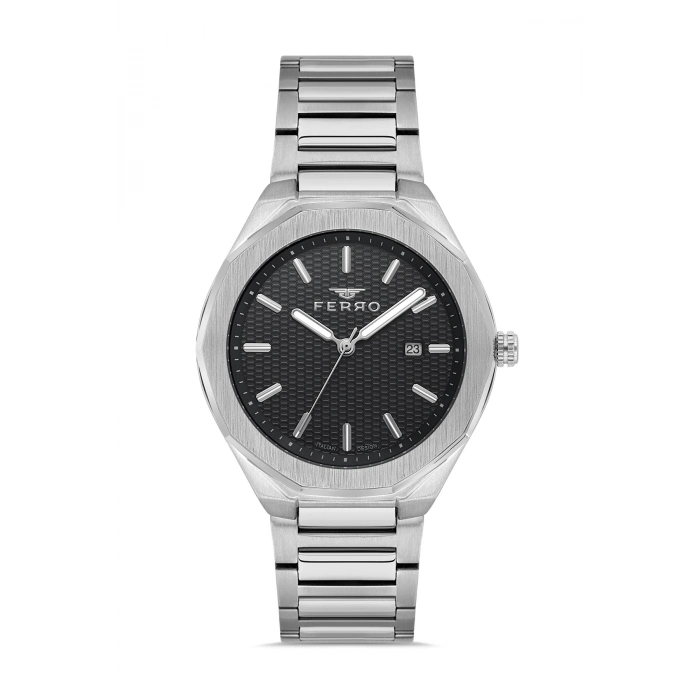 Ferro Gümüş Çelik Kordon Erkek Kol Saati F11535A-A2 3ATM Su Geçirmez 2 Yıl Garantili HediyePaketli