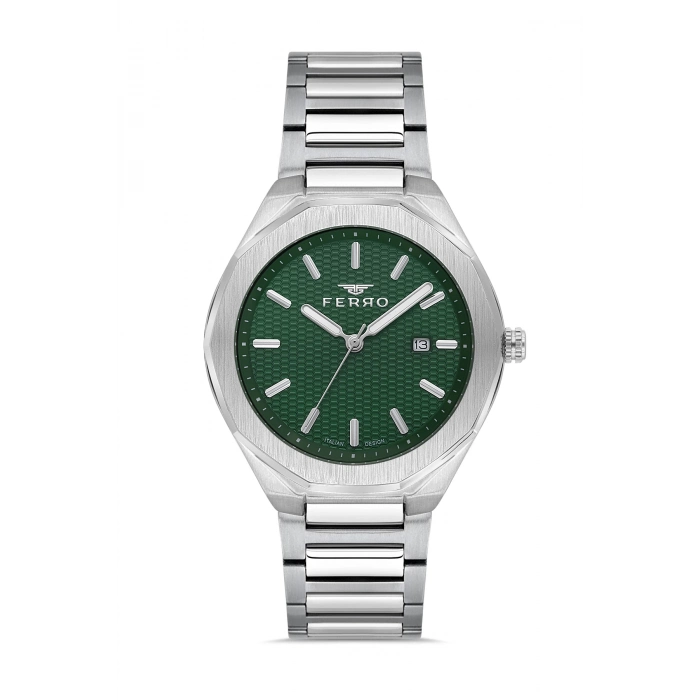 Ferro Gümüş Çelik Kordon Erkek Kol Saati F11535A-A6 3ATM Su Geçirmez 2 Yıl Garantili HediyePaketli