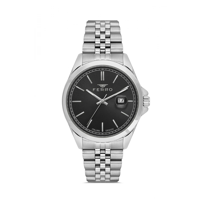 Ferro Gümüş Çelik Kordon Erkek Kol Saati F11541AWT-A2 3ATM Su Geçirmez 2 Yıl Garantili HediyePaketli