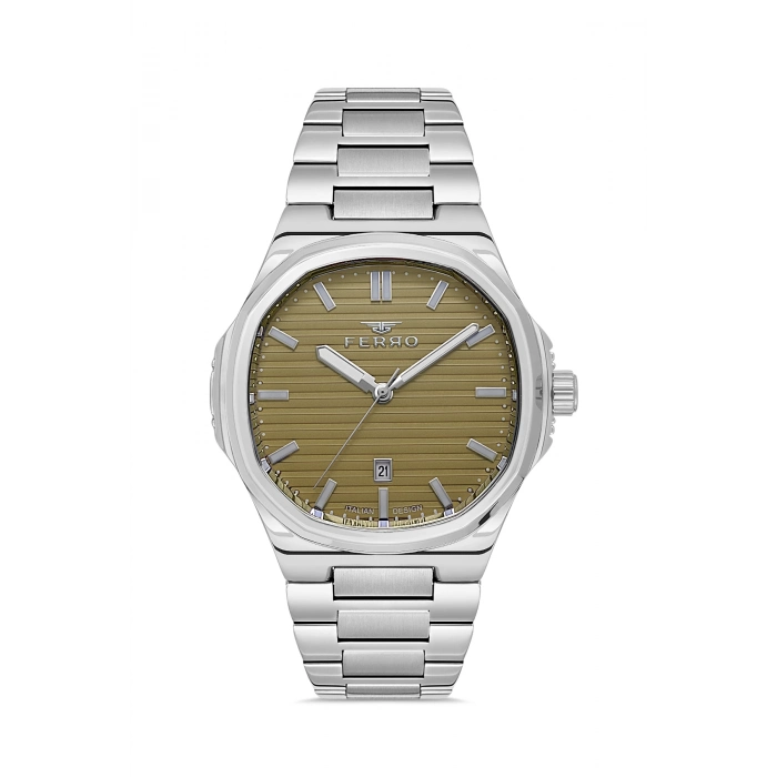 Ferro Gümüş Çelik Kordon Erkek Kol Saati F11648AWT-A12 Fonksiyonları Aktif 3 ATM Su Geçirmez