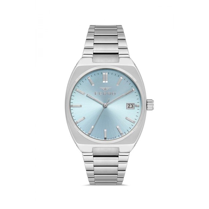 Ferro Gümüş Çelik Kordon Erkek Kol Saati F11746AWT-A15 3ATM SuGeçirmez 2 Yıl Garantili HediyePaketli