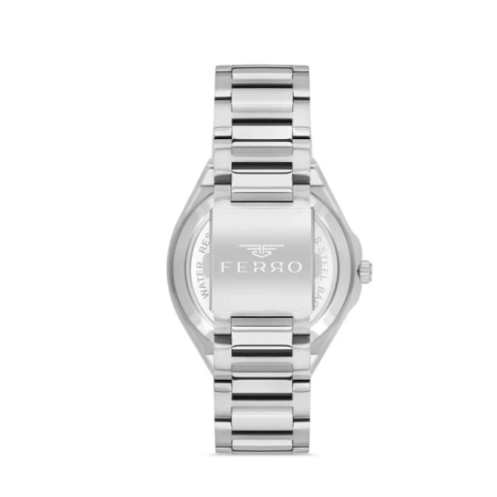 Ferro Gümüş Çelik Kordon Erkek Kol Saati F31443A-A3 3ATM Su Geçirmez 2 Yıl Garantili HediyePaketli