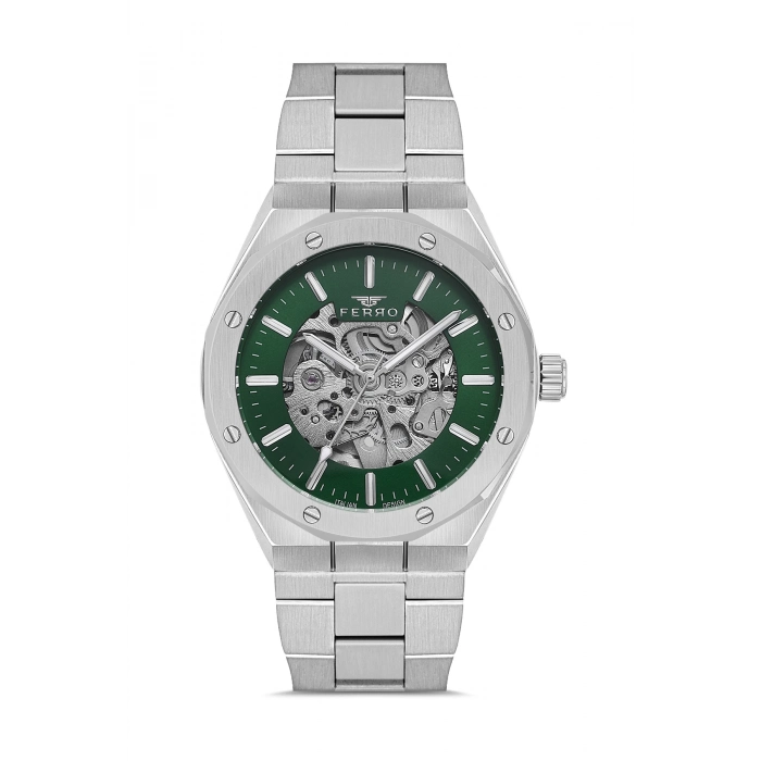 Ferro Gümüş Çelik Kordon Erkek Kol Saati F31538AWT-A6 3ATM Su Geçirmez 2 Yıl Garantili HediyePaketli