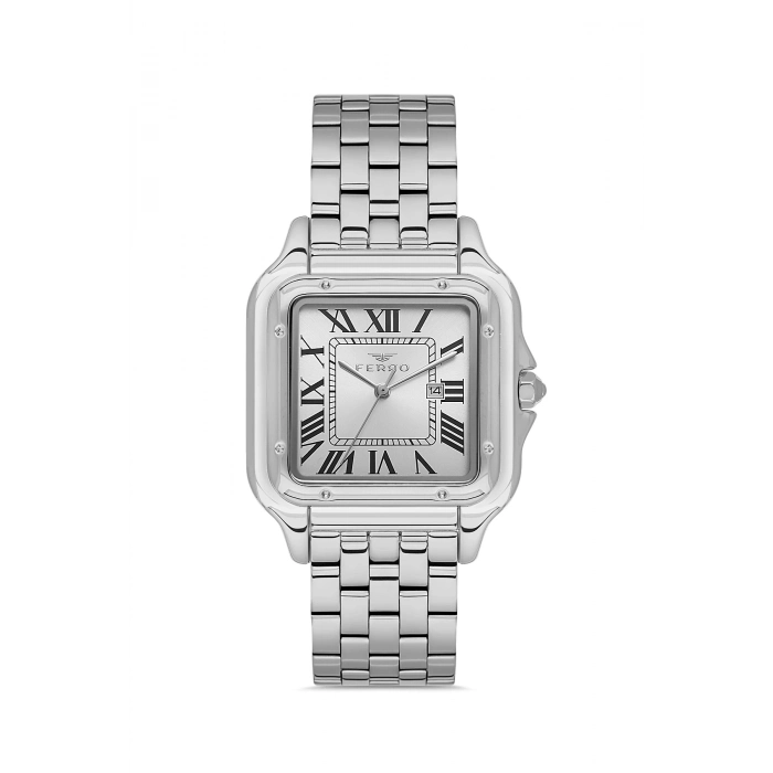 Ferro Gümüş Çelik Kordon Erkek Kol Saati FL21622AWT-A 3ATM Su Geçirmez 2 Yıl Garantili HediyePaketli