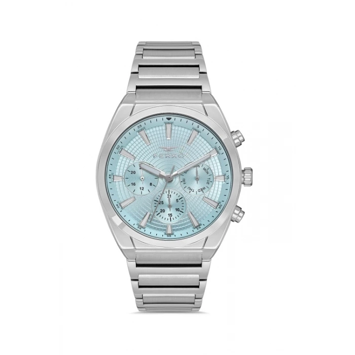 Ferro Gümüş Çelik Kordon Erkek Kol Saati FM11451A-A15 Fonksiyonları Aktif 3ATM Su Geçirmez