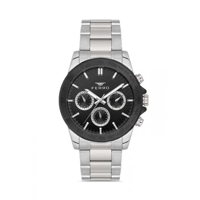 Ferro Gümüş Çelik Kordon Erkek Kol Saati FM11468AWT-J2 Fonksiyonları Aktif 3ATM Su Geçirmez
