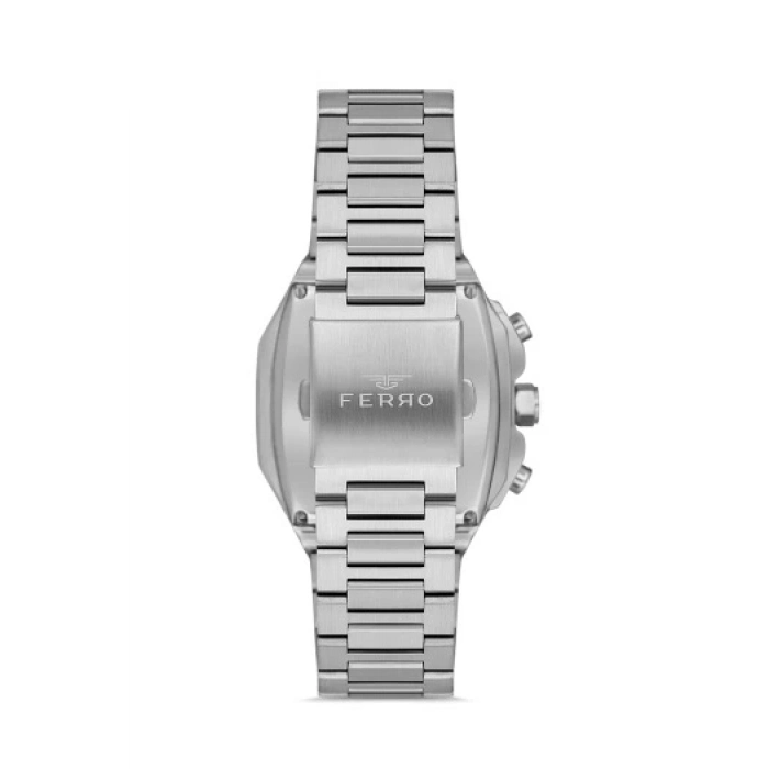 Ferro Gümüş Çelik Kordon Erkek Kol Saati FM11485A-D6 Fonksiyonları Aktif 3ATM Su Geçirmez