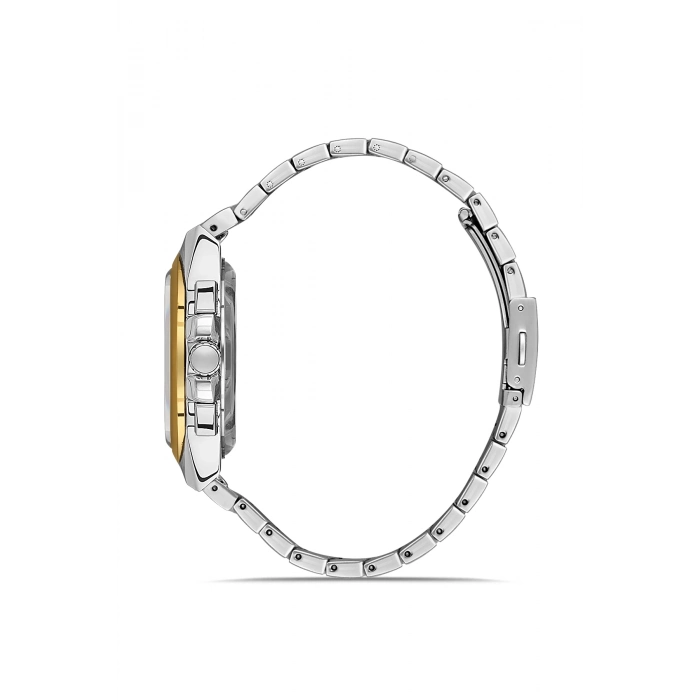 Ferro Gümüş Çelik Kordon Erkek Kol Saati FM11505A-D6 Fonksiyonları Aktif 3ATM Su Geçirmez