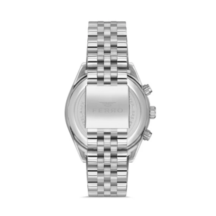 Ferro Gümüş Çelik Kordon Erkek Kol Saati FM11507A-A Fonksiyonları Aktif 3ATM Su Geçirmez