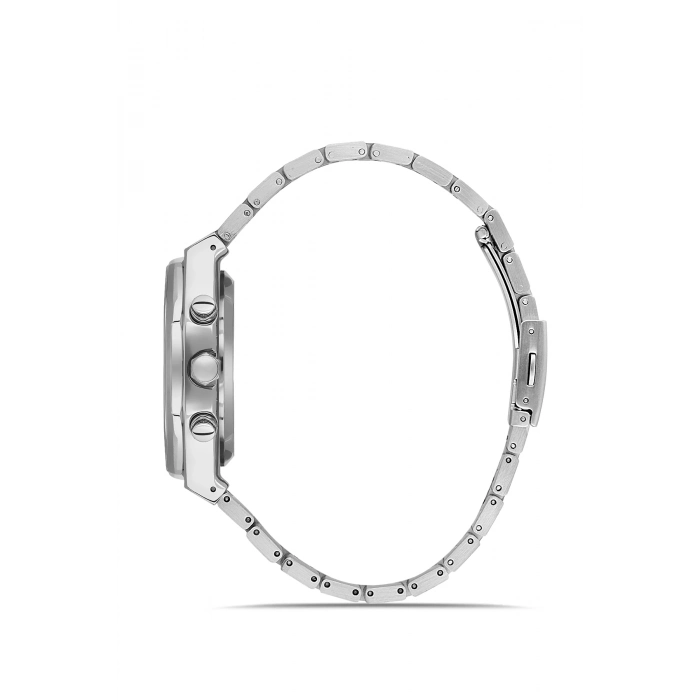 Ferro Gümüş Çelik Kordon Erkek Kol Saati FM11508A-A15 Fonksiyonları Aktif 3ATM Su Geçirmez