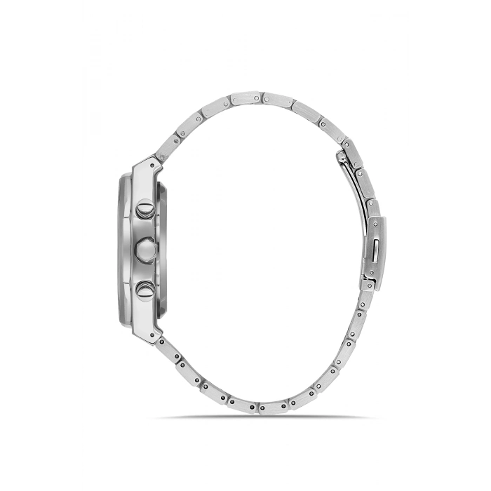 Ferro Gümüş Çelik Kordon Erkek Kol Saati FM11508A-A2 Fonksiyonları Aktif 3ATM Su Geçirmez