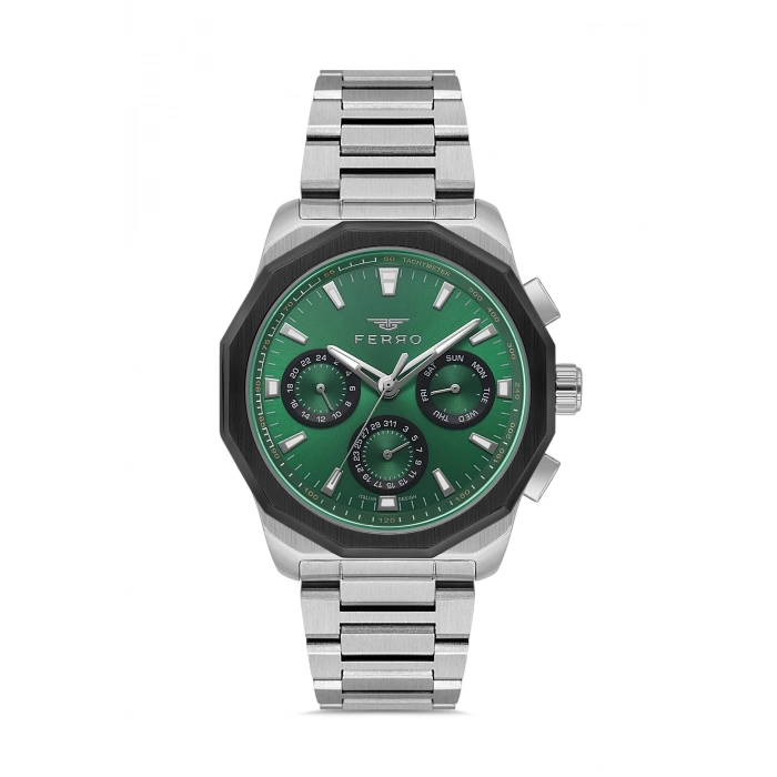 Ferro Gümüş Çelik Kordon Erkek Kol Saati FM11520AWT-J6 Fonksiyonları Aktif 3ATM Su Geçirmez