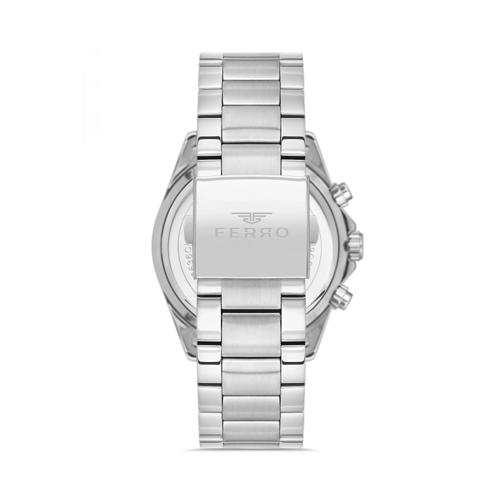 Ferro Gümüş Çelik Kordon Erkek Kol Saati FM11541AWT-J2 Fonksiyonları Aktif 3ATM Su Geçirmez