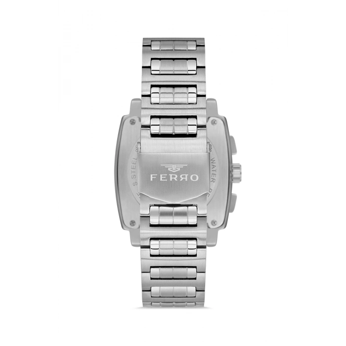 Ferro Gümüş Çelik Kordon Erkek Kol Saati FM11553AWT-A6 Fonksiyonları Aktif 3 ATM Su Geçirmez