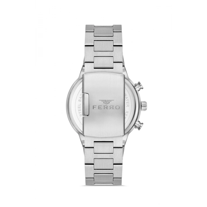 Ferro Gümüş Çelik Kordon Erkek Kol Saati FM11568AWT-J6 Fonksiyonları Aktif 3 ATM Su Geçirmez