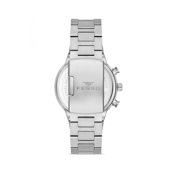 Ferro Gümüş Çelik Kordon Erkek Kol Saati FM11568AWT-L3 Fonksiyonları Aktif 3 ATM Su Geçirmez