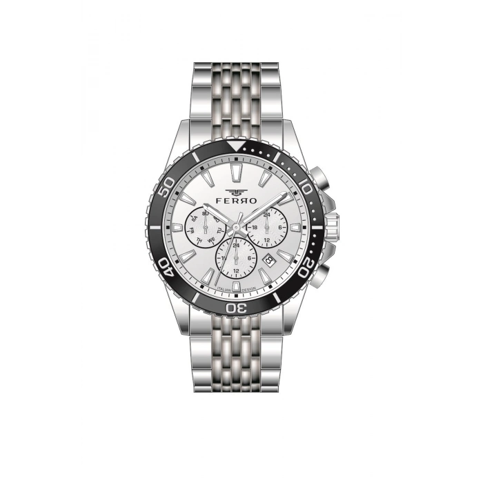 Ferro Gümüş Çelik Kordon Erkek Kol Saati FM11751AWT-A Fonksiyonları Aktif 3 ATM Su Geçirmez