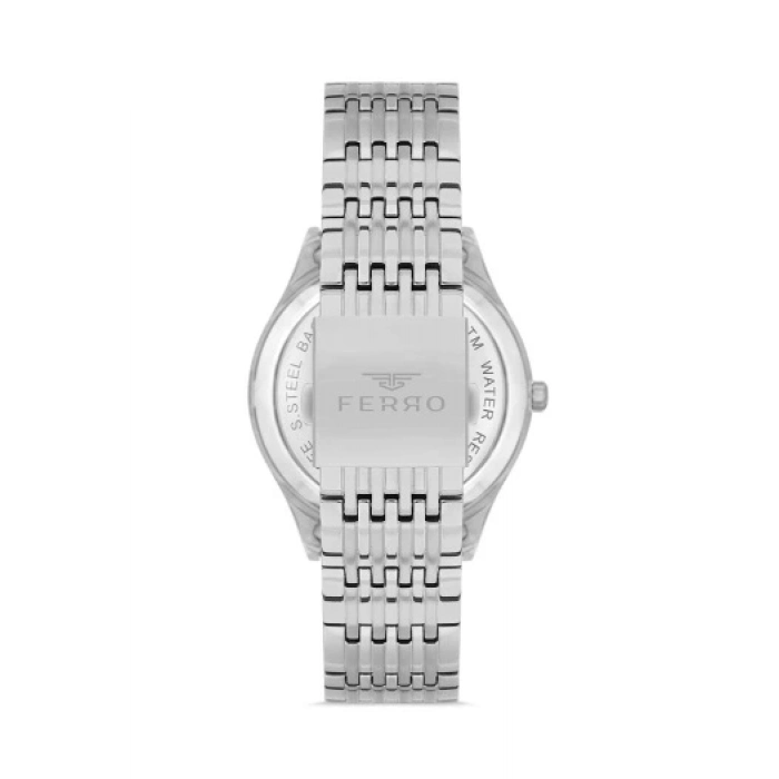 Ferro Gümüş Çelik Kordon Erkek Kol Saati FM31440A-A2 Otomatik Makine 3 ATM Su Geçirmez Hediye Paketli