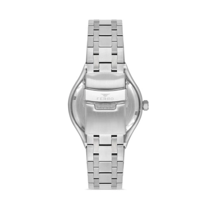 Ferro Gümüş Çelik Kordon Erkek Kol Saati FM40122A-A4 Tüm Fonksiyonlar Aktif 3 ATM Su Geçirmez