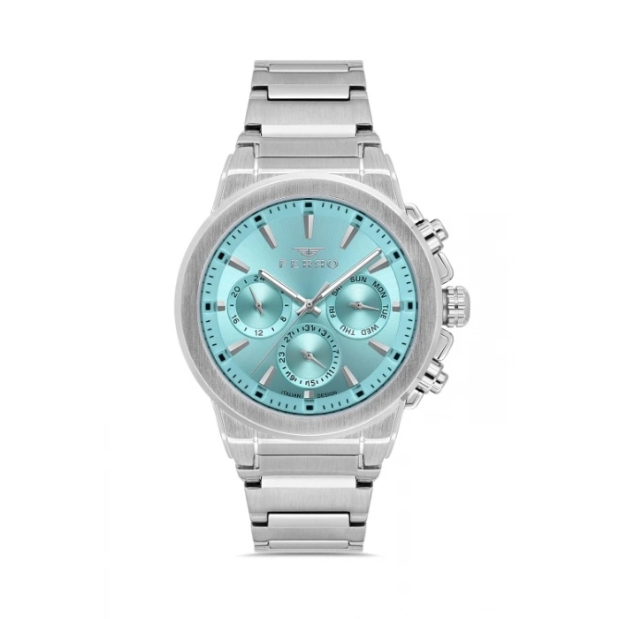 Ferro Gümüş Çelik Kordon Erkek Kol Saati FM40123A-A4 Tüm Fonksiyonlar Aktif 3 ATM Su Geçirmez