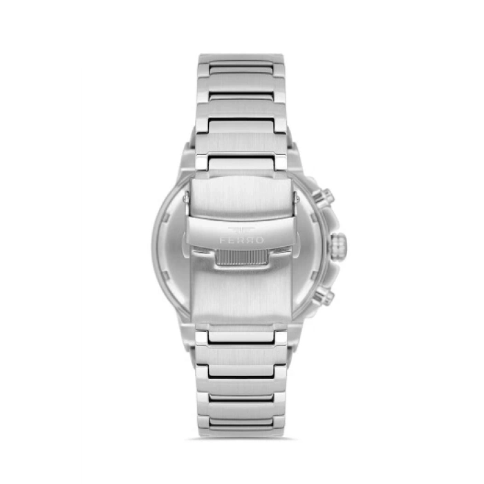 Ferro Gümüş Çelik Kordon Erkek Kol Saati FM40123A-A4 Tüm Fonksiyonlar Aktif 3 ATM Su Geçirmez