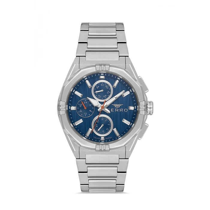 Ferro Gümüş Çelik Kordon Erkek Kol Saati FM40137A-A3 Tüm Fonksiyonlar Aktif 3 ATM Su Geçirmez