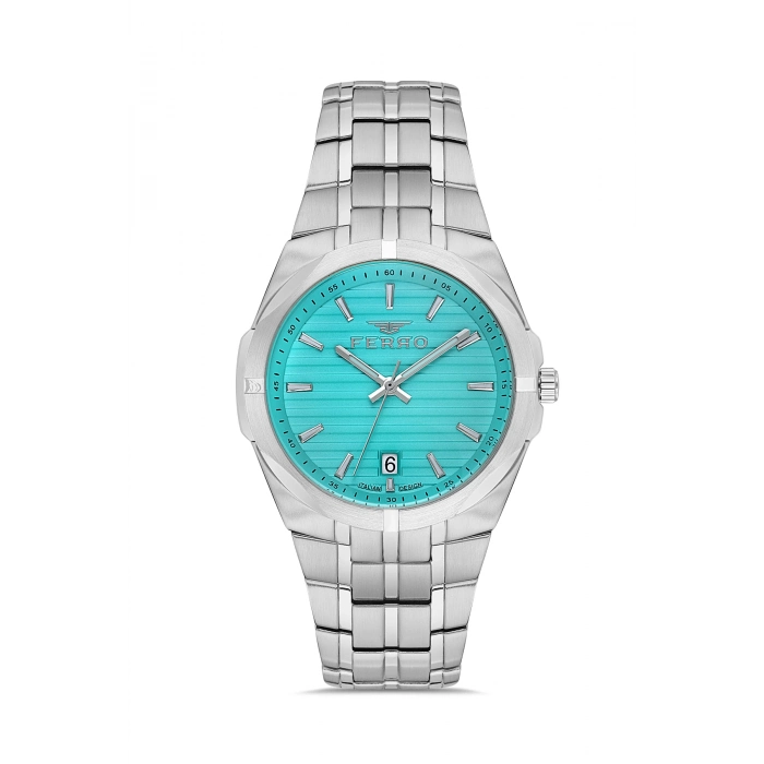 Ferro Gümüş Çelik Kordon Erkek Kol Saati FM40143A-A15 Tüm Fonksiyonlar Aktif 3 ATM Su Geçirmez