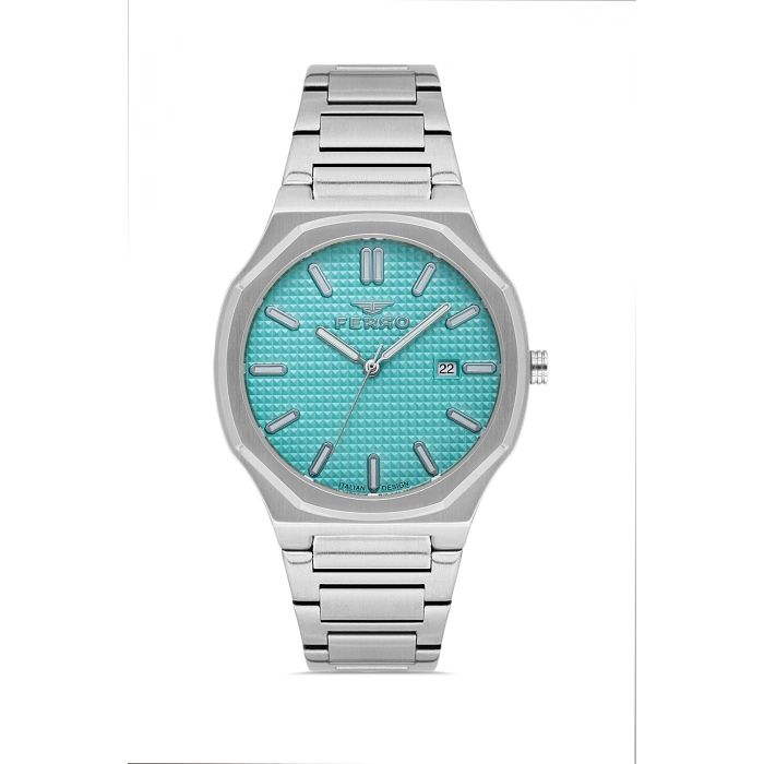 Ferro Gümüş Çelik Kordon Erkek Kol Saati FM40151A-A15 Tüm Fonksiyonlar Aktif 3 ATM Su Geçirmez