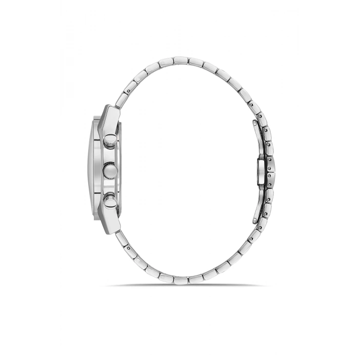 Ferro Gümüş Çelik Kordon Erkek Kol Saati FM43011A-A Tüm Fonksiyonlar Aktif 3 ATM Su Geçirmez